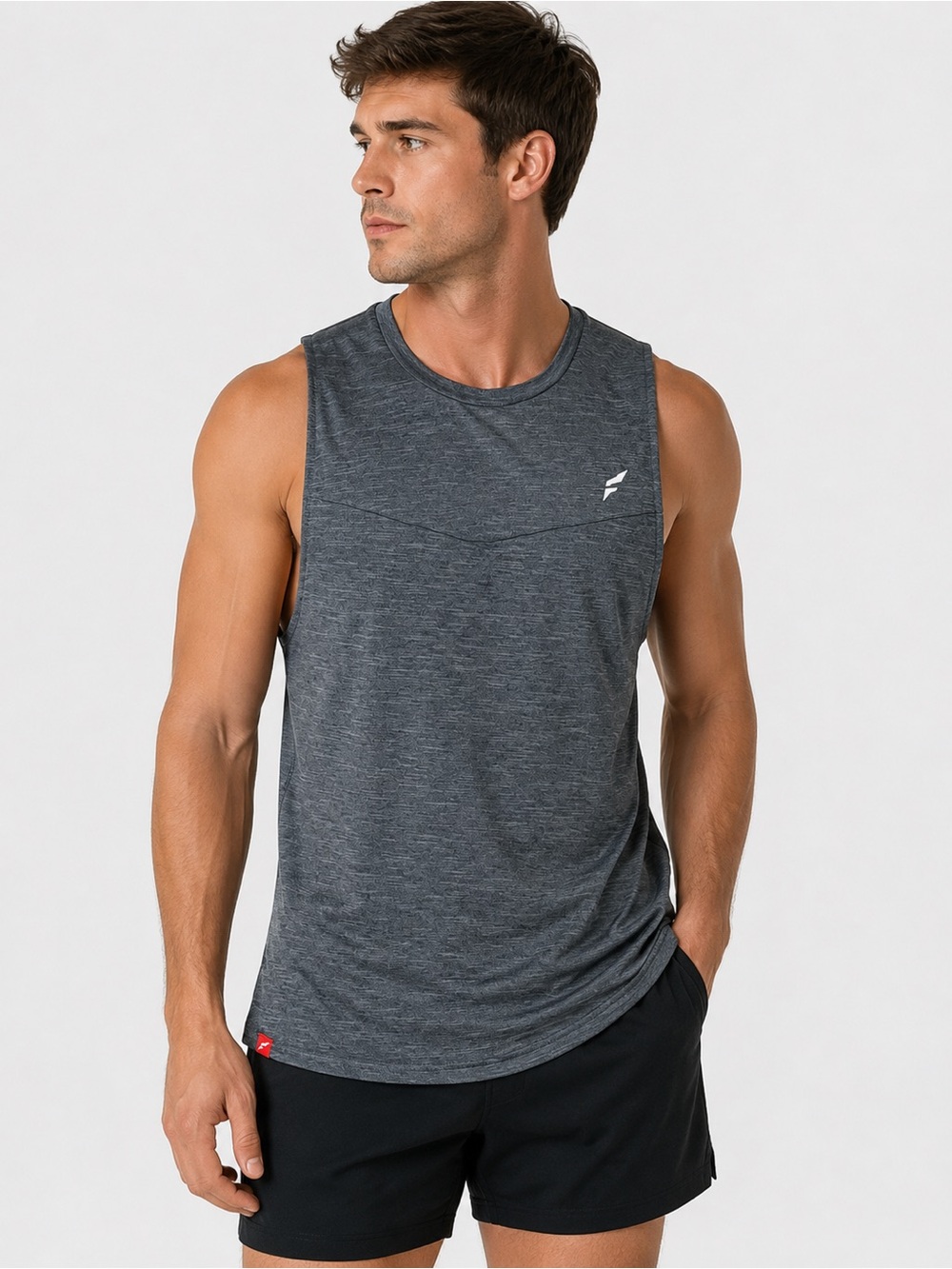Flag Nor Fail Men’s XL Gray Performance Muscle Tank Gym Workout Sleeveless